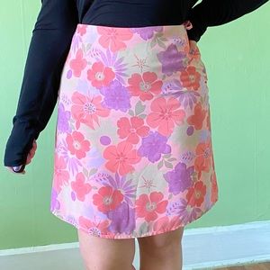Old Navy Floral A-Line Skirt - Pink and Purple